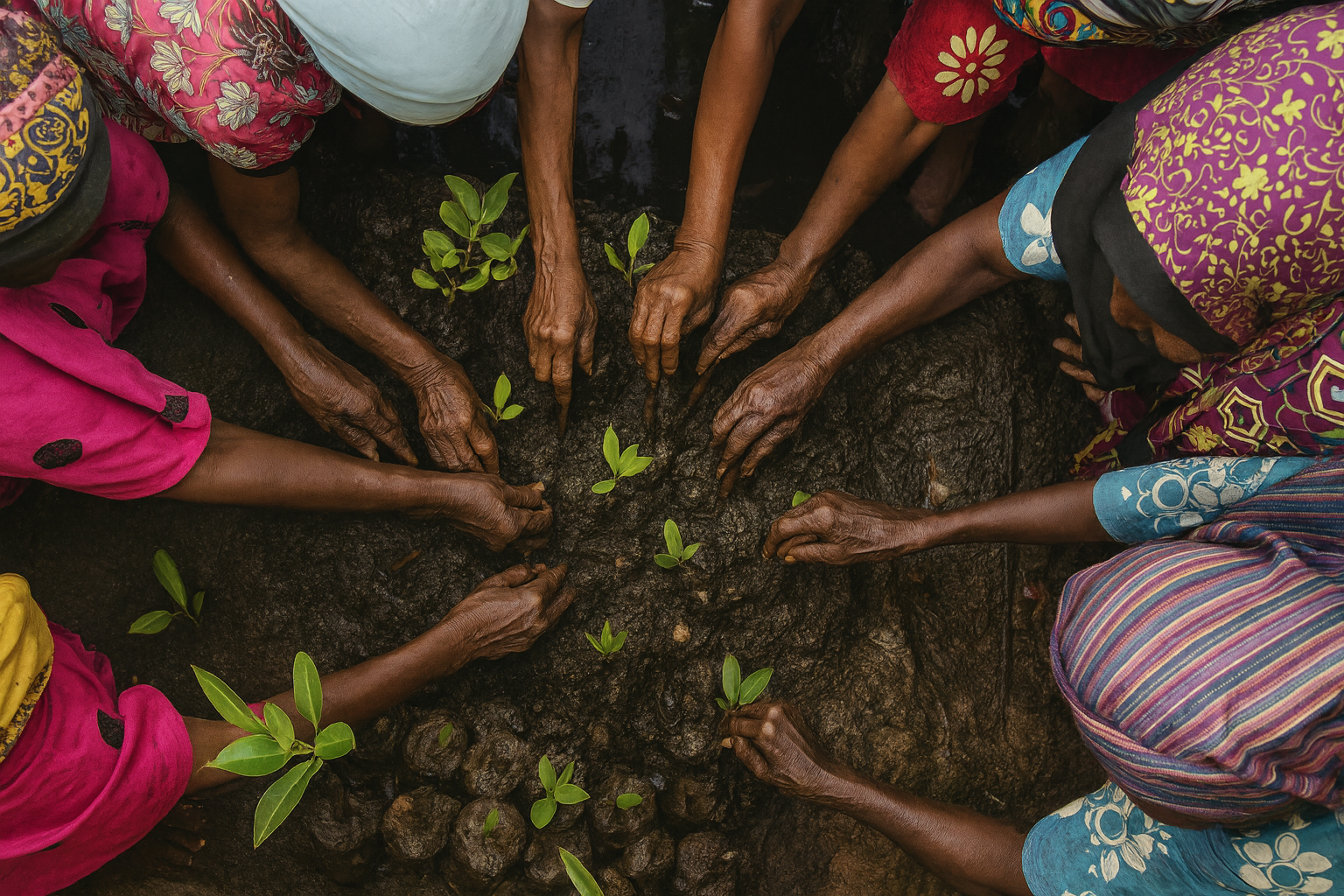 Mangrove planting by community